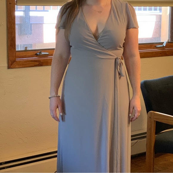 Grey BHLDN (Anthropologie) bridesmaid dress. - Picture 2 of 3